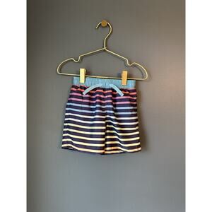 Primary Rainbow Stripe Swim Trunks‎